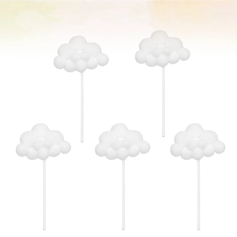 

Cupcake Picks Clouds Cloud Pick Birthday Baby Shower Kids Party Decoration Dessert Yarnball Funny Balloon Cluster 3D Toppers