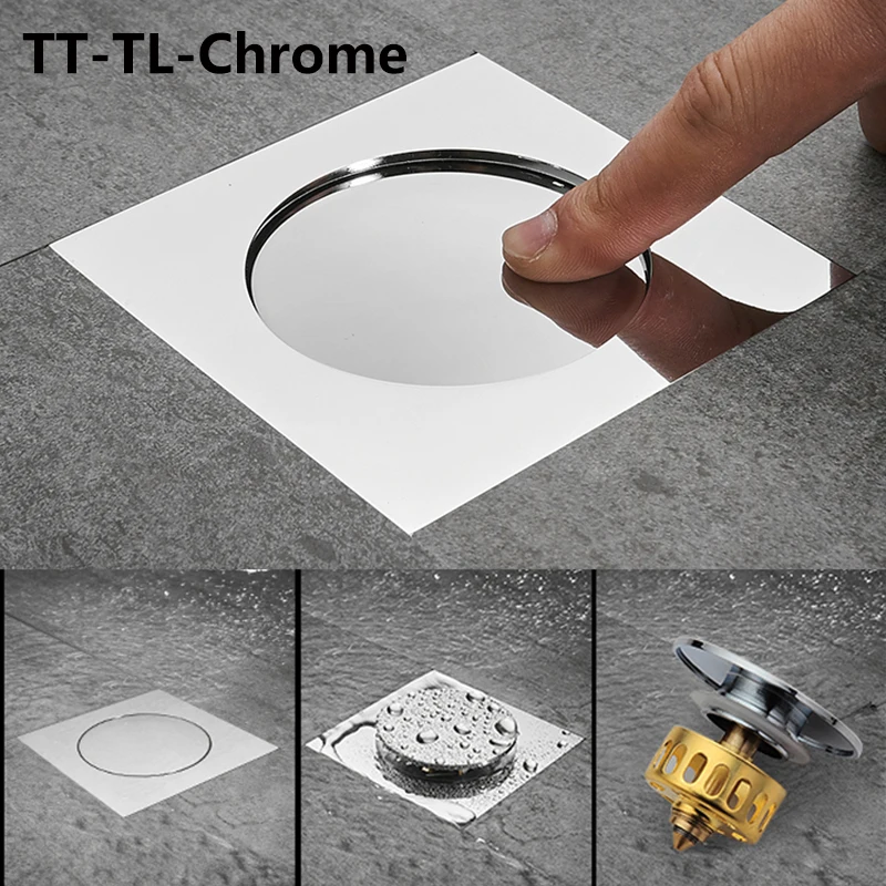 Выдвижной напольный Слив для ног латунный хромированный антизапаховый дренаж