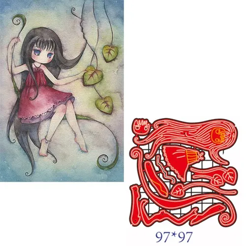 

Metal Cutting Dies Long hair girl DIY Scrapbooking Paper Cards Decorative Craft Embossing