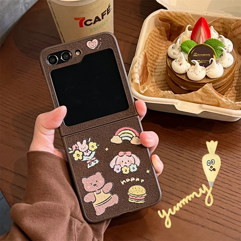 Роскошный милый мультяшный чехол для телефона с жемчужной цепочкой Samsung Galaxy Z Flip 5