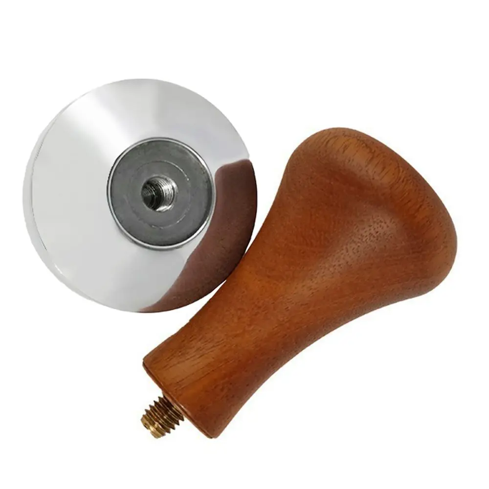 51mm/53mm/58mm Wood Handle Espresso Coffee Tamper Powder Hammer Mat Powder Hammer Pressure Tamper Coffee Tools