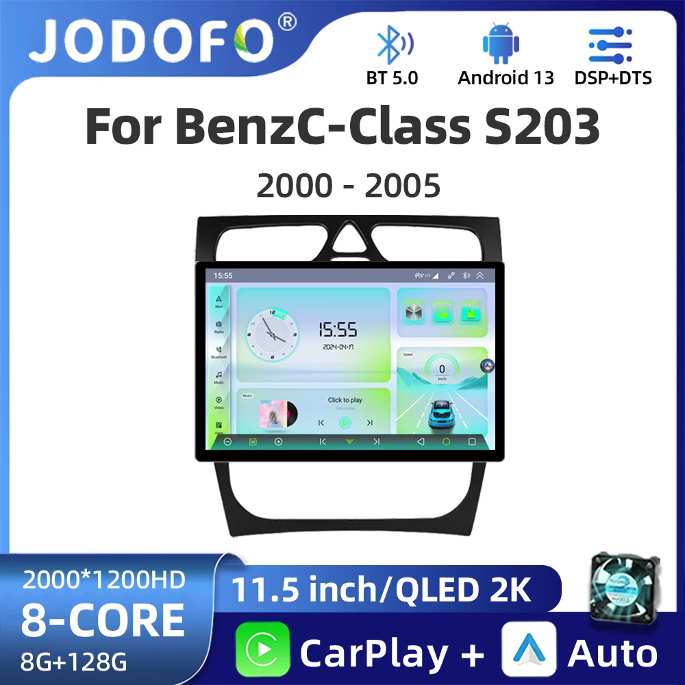 Автомагнитола для Mercedes Benz C Class S203 CL203 W203 11 5-2000 2DIN Android 13 Wi-Fi