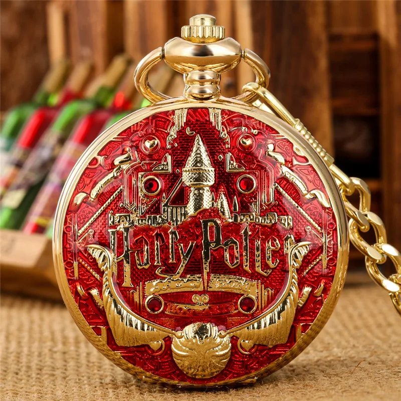 

Creative Pocket Watch Magic Academy Design Clock Handwind Mechanical Timepiece Pendant Fob Chain Gift reloj