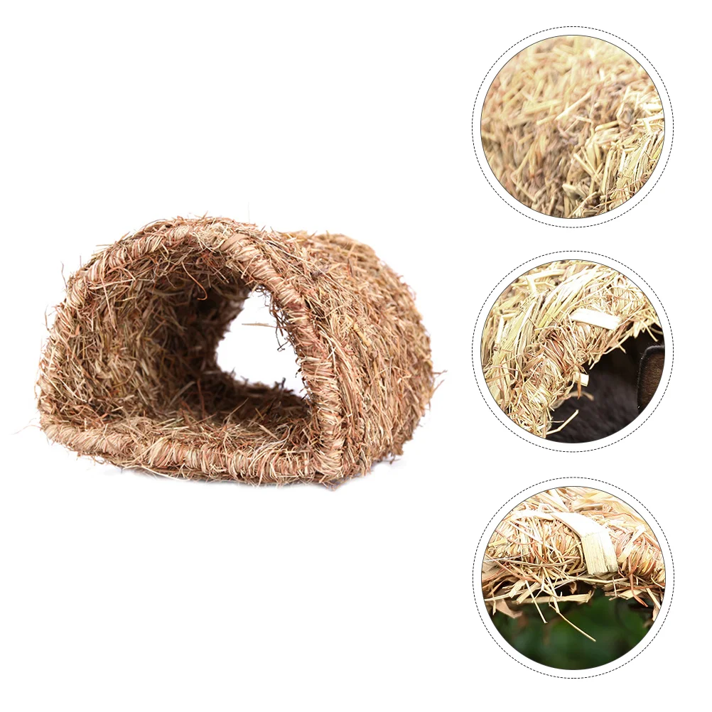 

Rabbit Tunnelhut House Bunny Hideaway Pet Straw Seagrasshideout Bed Toy Guinea Woven Hayrabbits Animal Chinchilla Hamster Tubes