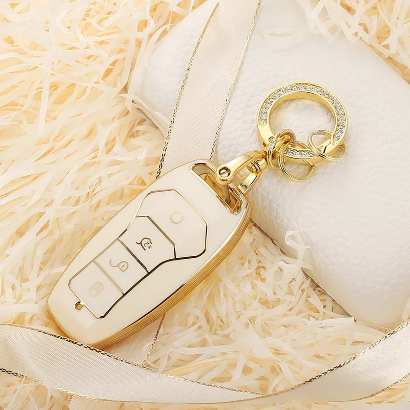 

New TPU Car Key Case for BYD Tang DM 2018 Car Styling Car Holder Car Accessories Car Key Chain
