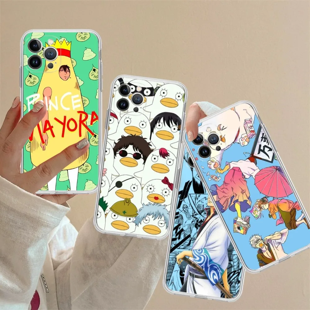 Мягкий силиконовый чехол для телефона GINTAMA amine iphone 15 14 13 12 11 Pro Mini XS MAX 8 7 6 Plus X XR Cover