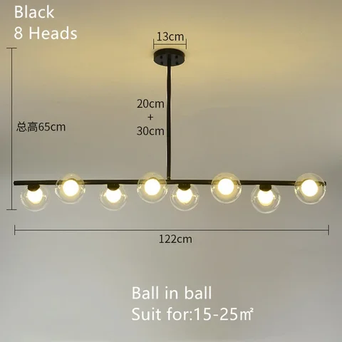 Подвесные люстры со стеклянными шариками, 5/6/8 головок