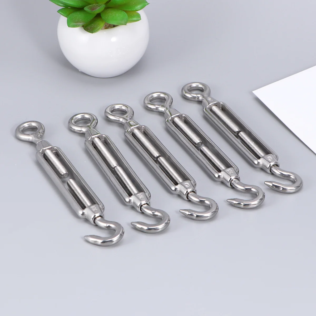 

Turnbuckle Hook Wire Tension Rope Stainless Steel Tensioner Eye Eyes Screw Cable Garden Kit Adjustable