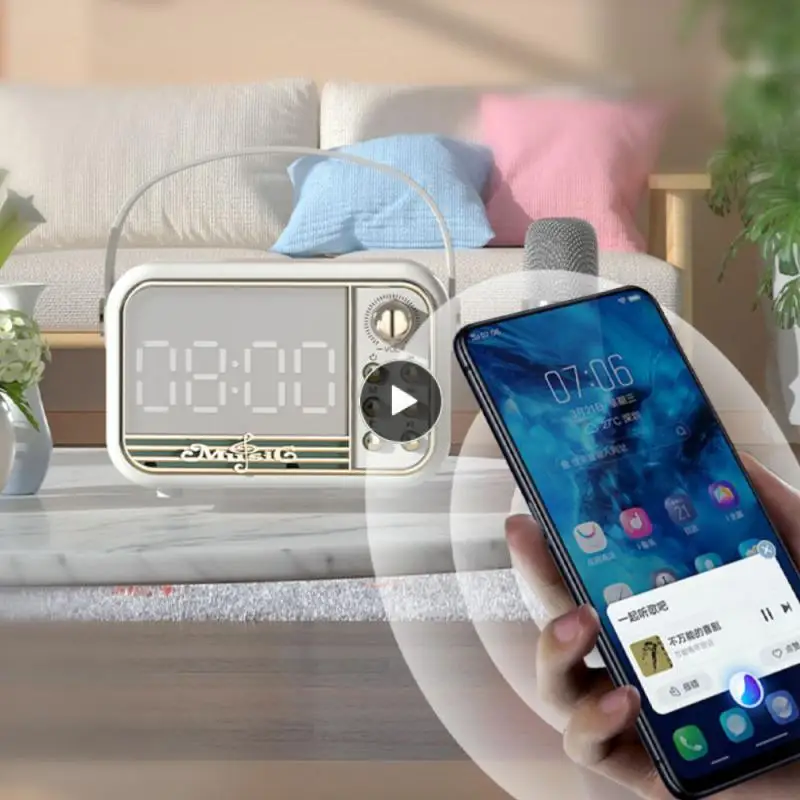 

High Sound Quality Wireless Speaker 3d Stereo Surround Clock Audio Loud Subwoofer Creative Portable Bass Speaker For All Phone
