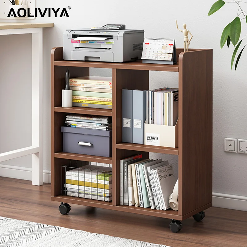 

AOLIVIYA, подставка под стол, Настольная полка, боковое хранилище, небольшой книжный шкаф, напольная Передвижная книжная полка с роликами