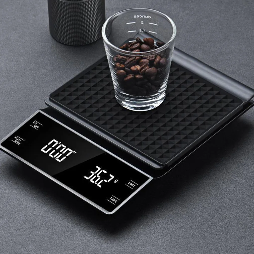 

Электронные весы со встроенным автоматическим таймером, кухонные смарт-весы для кофе эспрессо, 3 кг/0,1 г, без батареи