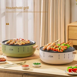 Home Indoor Grill Outdoor Camping Barbecue Charcoal Cast Iron Grill Portable Smokeless Grill Korean Bbq гриль 그릴