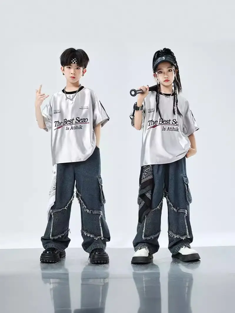 Детский хип-хоп наряд для мальчиков ковбойский с круглым вырезом летняя уличная