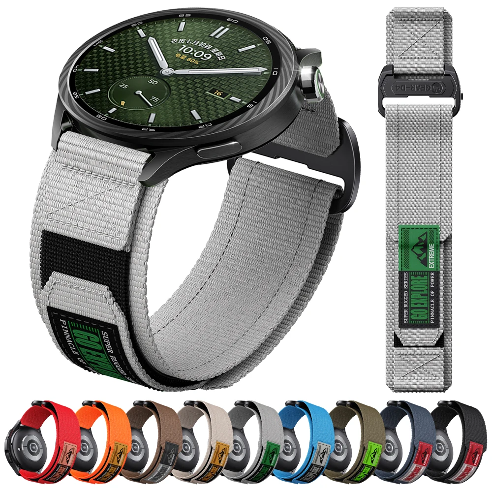 Фото Прочный нейлоновый ремешок 22 мм для Xiaomi Watch 5 S5, браслет для Mi Watch S4 Sport / S3 / S2 / S1 Pro, плетеный ремешок, аксессуары №1