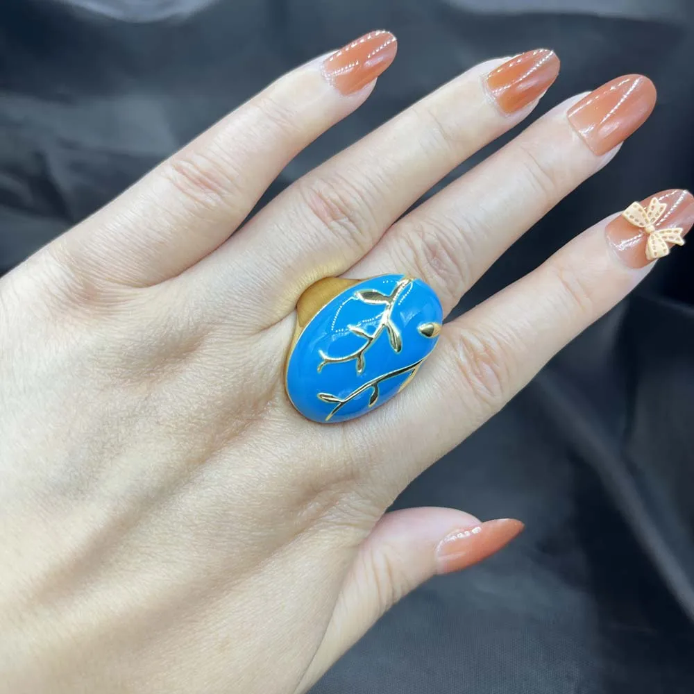 Женское кольцо с опалом из нержавеющей стали вращающимся 2024