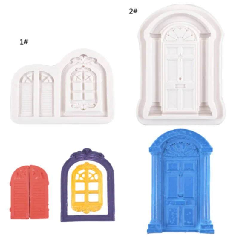 

Christmas European castle door sugar turning silica gel mold chocolate dry Perth clay mold DIY baking