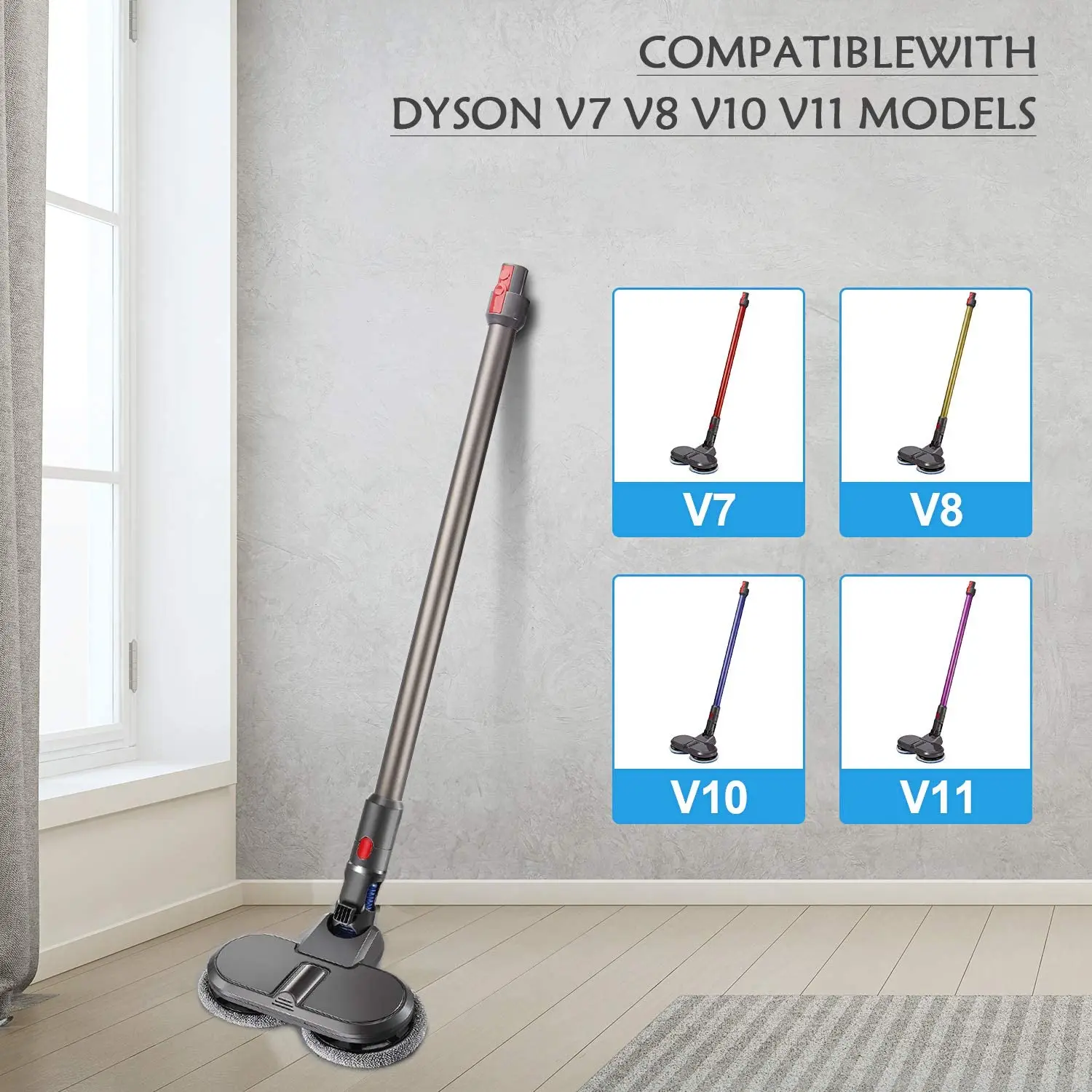 Насадка для пылесоса Dyson V7/ V8 / V10/V11 устройство сухой и влажной уборки двойное