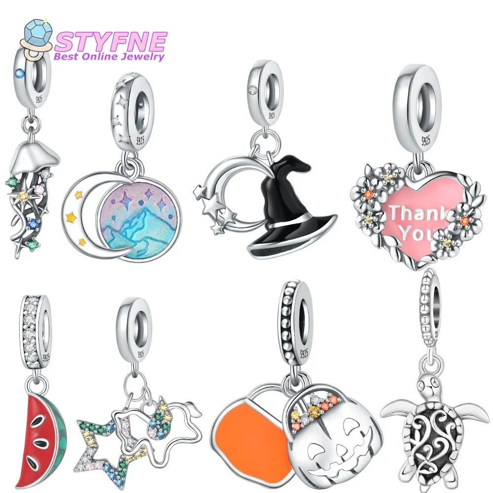 Бусины-подвески из серебра 925 пробы для браслетов и ожерелий