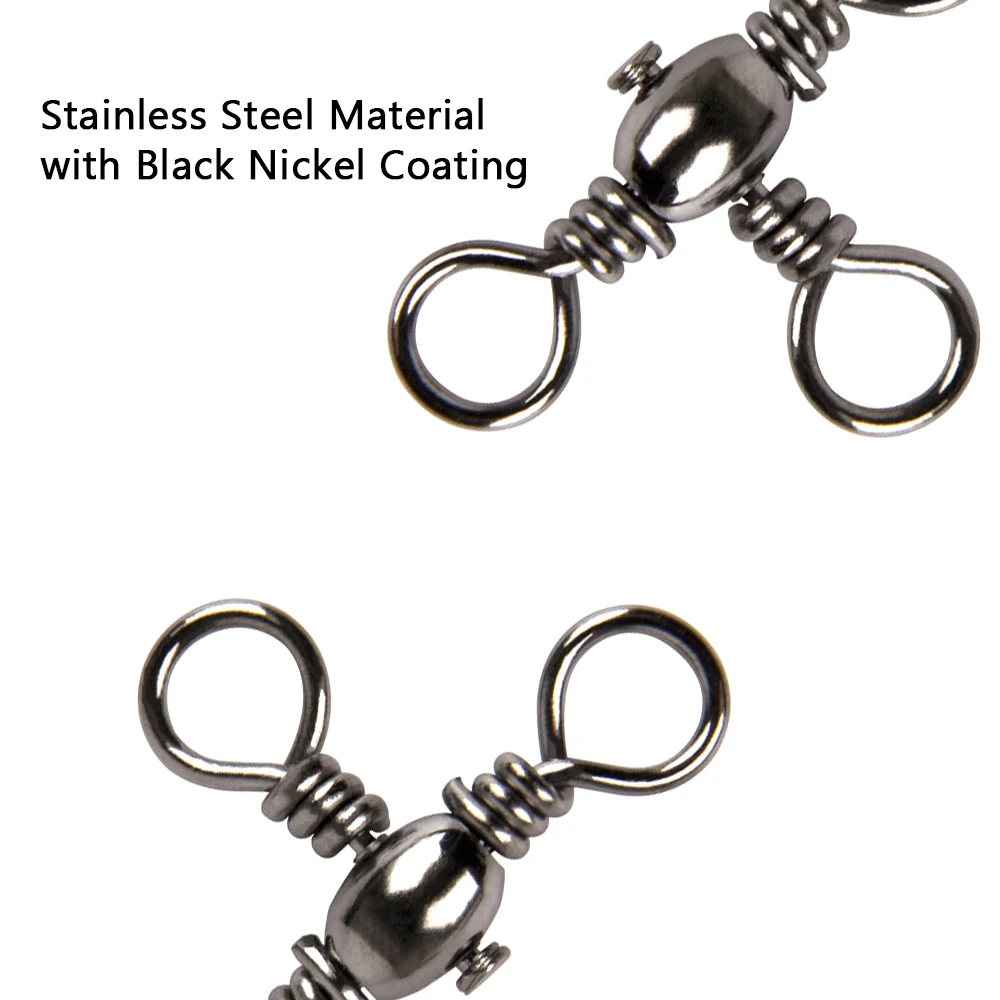 150 шт. рыболовные тройные Вертлюги с твердым кольцом