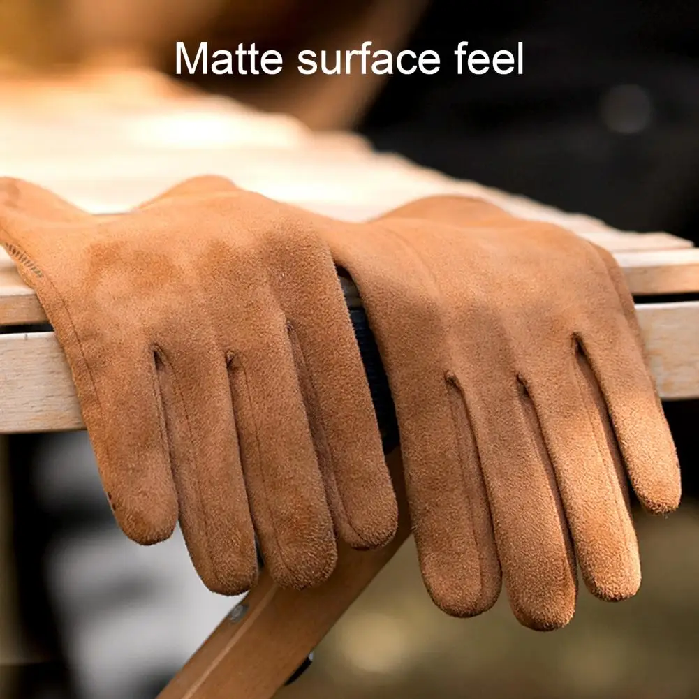 

1 Pair Outdoor Gloves Simple Warm Flexible Matte Surface Fine Stitching Gloves for Daily Wear Cycling Gloves Men Gloves
