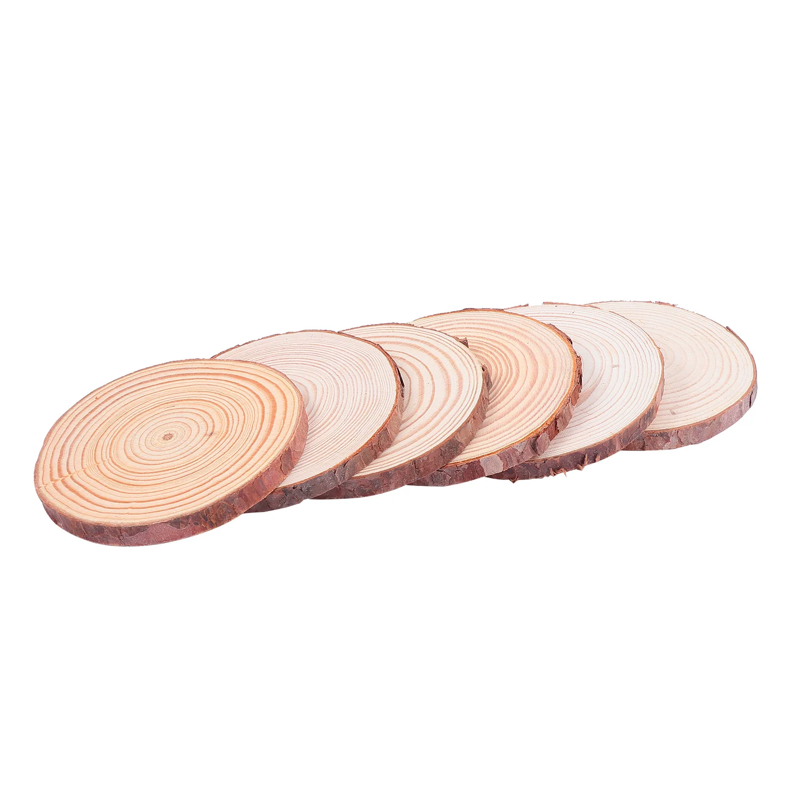 

6 Pcs Round Wood Slices DIY Pine Slices Party Wooden Adornments Photo Props