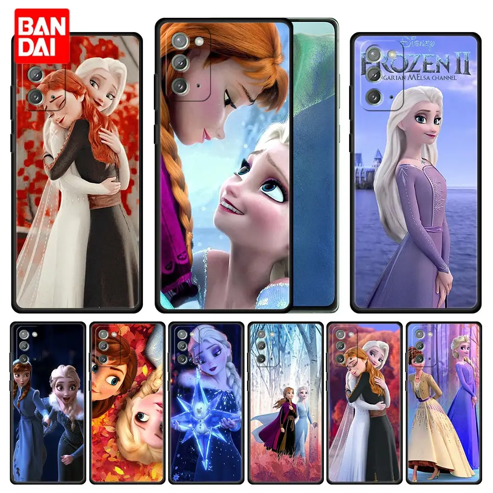 

Elsa Ariel Princess Anime Case for Samsung Galaxy Note 20 10 9 8 S21 S20 FE Plus Ultra Lite 4G 5G Cover Black Silicone