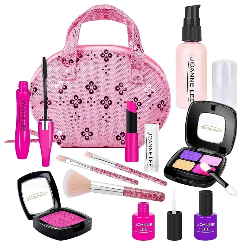 

Набор для макияжа для девочек, комплект для макияжа с косметичкой, детская игрушка для макияжа, подарок на день рождения