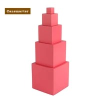 montessori baby toys materials wooden learning educational busy board toys pink tower 5 steps puzzle games toys for children
