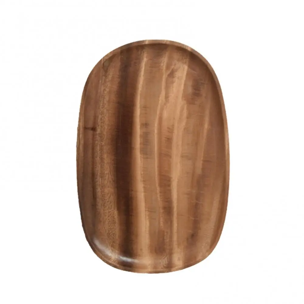 

Wooden Round Pastry Serving Plate Rectangle Food Dish Dried Fruit Tray Tableware