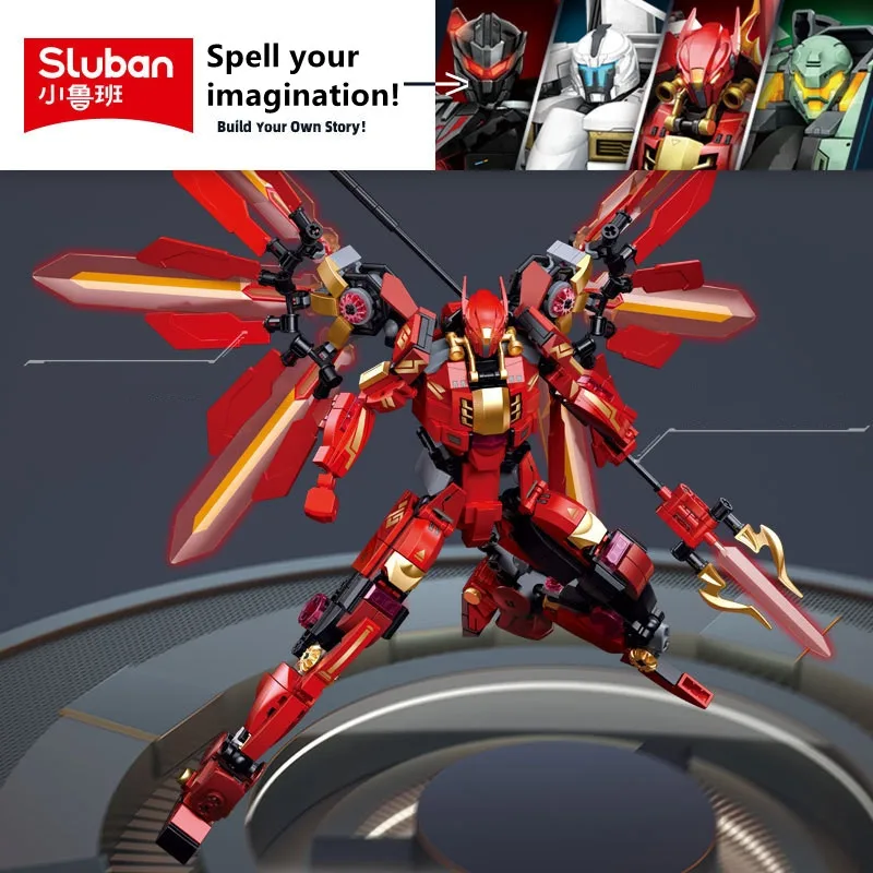 Sluban Building Block Toys Robot Alpha B1152 Light halberd Athena 511PCS Bricks Mechanical Armor Compatbile With Leading Brands