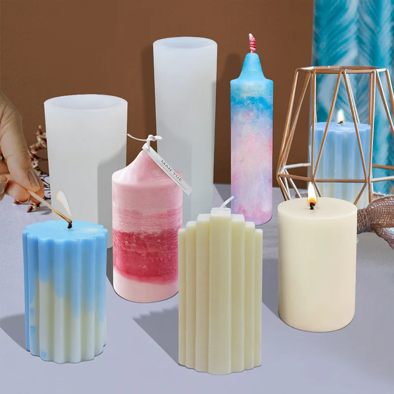 

Silicone Candle Mold New Cylindrical Candle Silicone Mold DIY Aromatherapy Candle Manual Mold Candle Molds