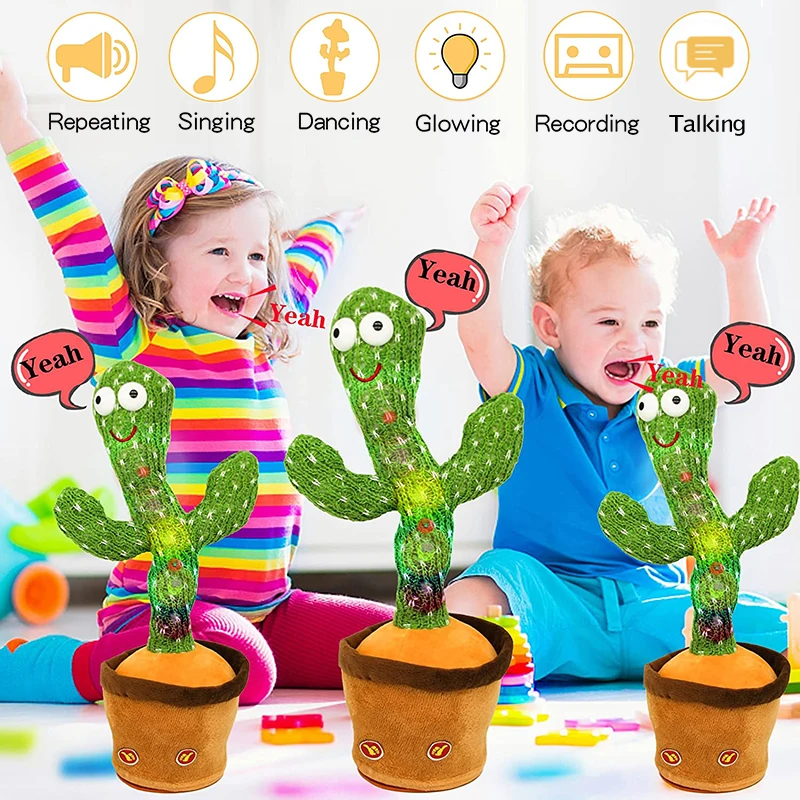 

Birthday Talking Dancing Cactus Baby Electron Sound Record Repeat Doll Electron Soft Plush Toy Children Education Lovely Gifts