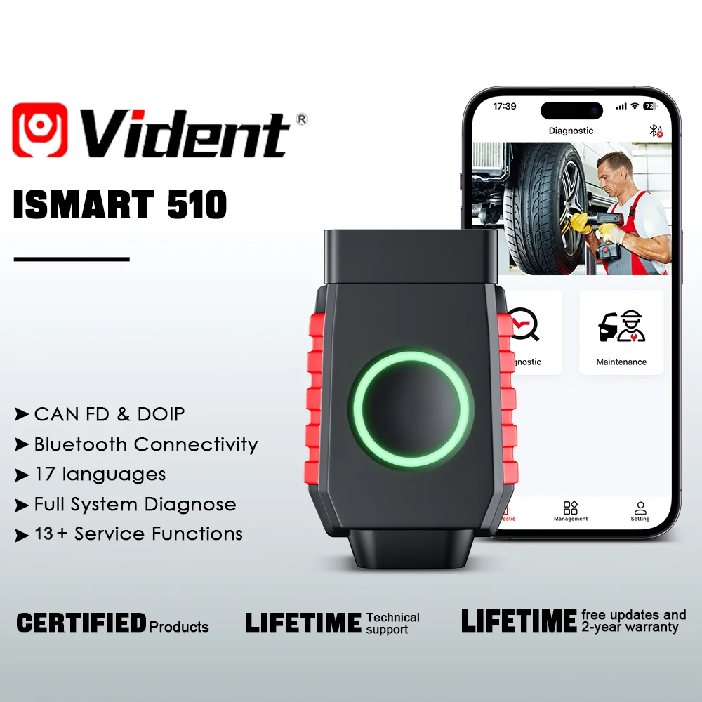 Сканер Vident iSmartDiag510 Obd2 все системы диагностики сброс 13+ двунаправленное