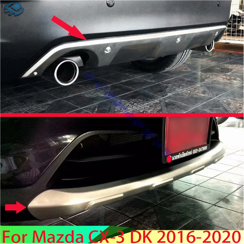 For Mazda CX-3 DK 2016-2020 Car Accessories  Stainless Steel Front and Rear Bumper Skid Protector Guard Plate 2017 2018 2019