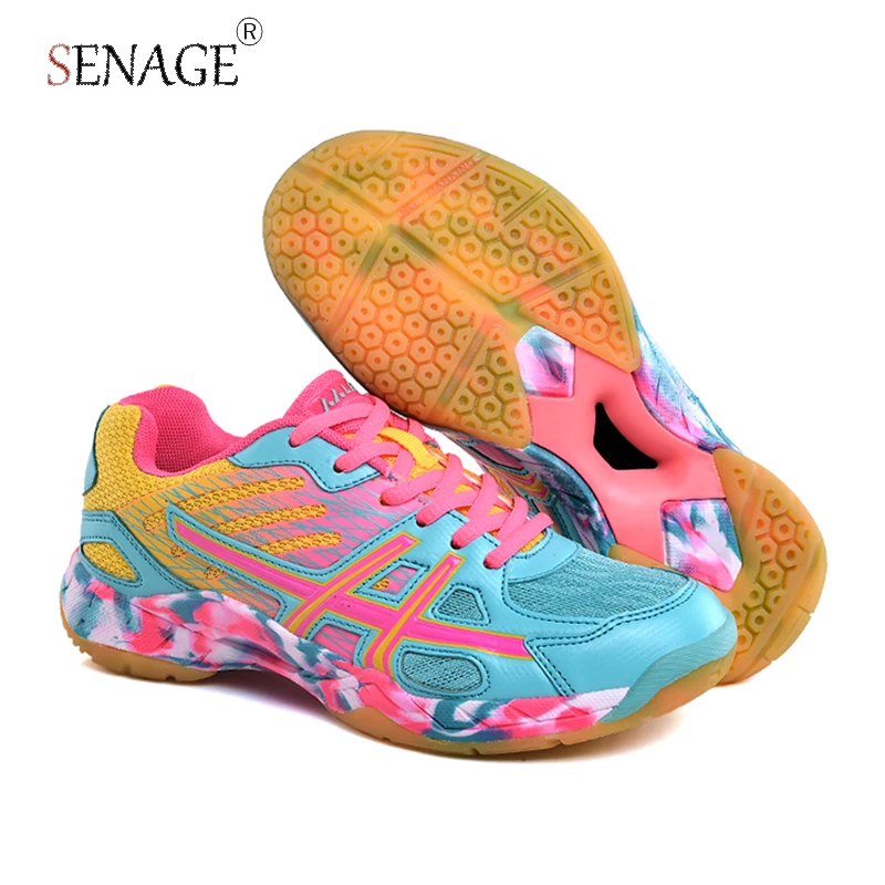 

Профессиональная теннисная обувь для бадминтона SENAGE, мужская спортивная обувь на шнуровке, высококачественные удобные женские теннисные тренировочные кроссовки