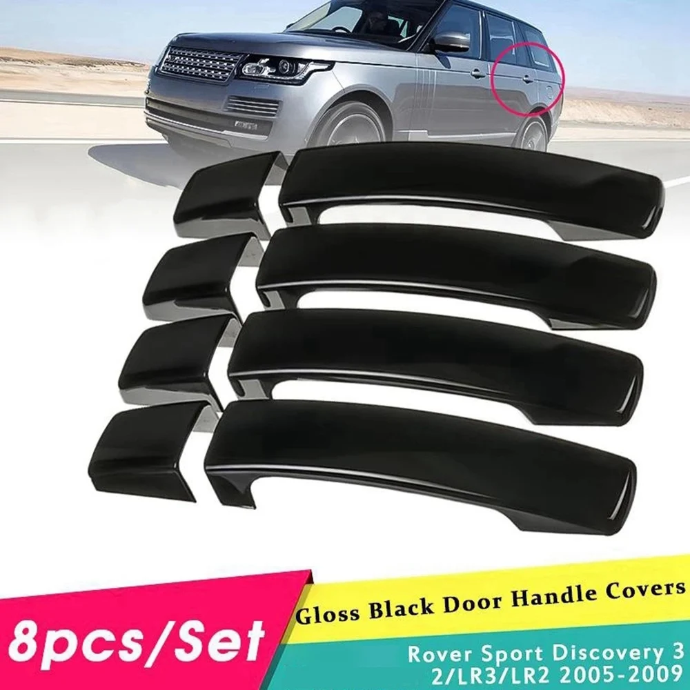 8 шт. глянцевые черные накладки на дверные ручки отделка для Land Rover Range Sport Discovery 3