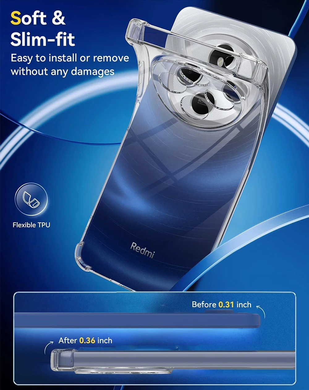 SHOCK MAT АКЦИОННЫЙ СИЛИКОНОВЫЙ МЯГКИЙ КОРПУС ДЛЯ XIAOMI REDMI 14C 13 13C 12 12C 11A 10 10A 10C 9 9A 9C 9T