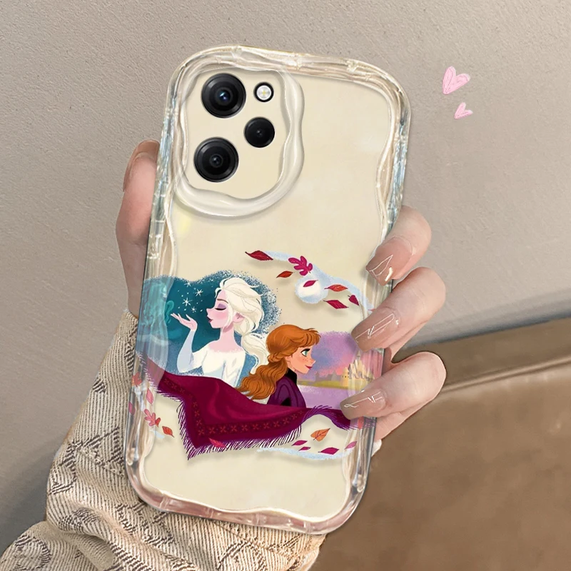 Чехол Холодное сердце Анны Эльзы для Xiaomi Redmi Note 13 12 12Pro 11 10 Pro POCO F4 X3 X4 GT X5 X6 волнистый