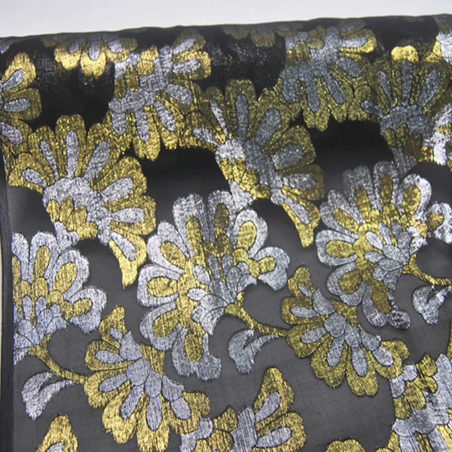 

Brocade Mulberry Silk Fabric Metallic Georgette Breathable Dress Saree Dirac Pajamas Sewing Material