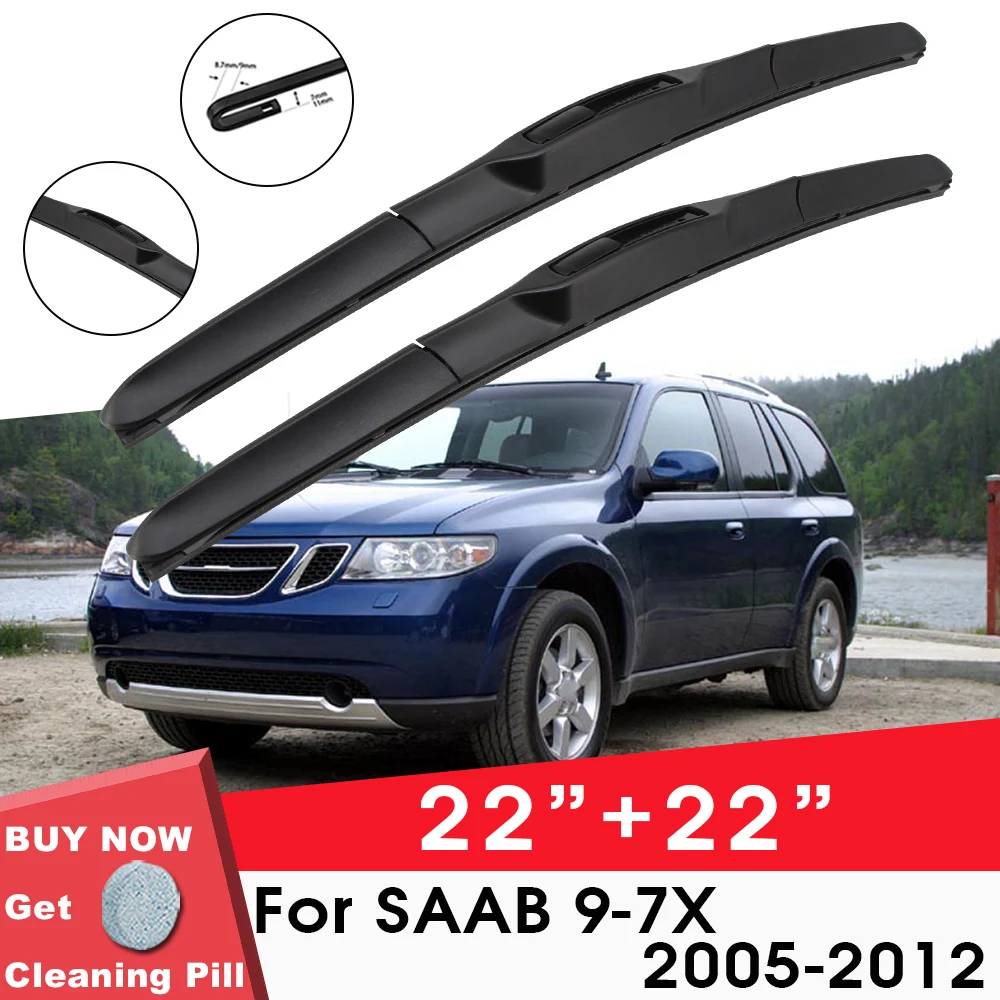 

Car Wiper Blade Front Window Windshield Rubber Wiper For SAAB 9-7X 2005-2012 22"+22" LHD RHD Car Accessories