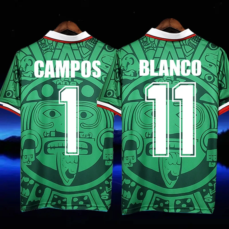 1998 MEXICO RETRO FOOTBALL TEAM SHIRT SOCCER JERSEYS HOME CAMPOS BLANCO CAMISA DE TIME FUTEBOL MAILLOT UNIFORM IN STOCK