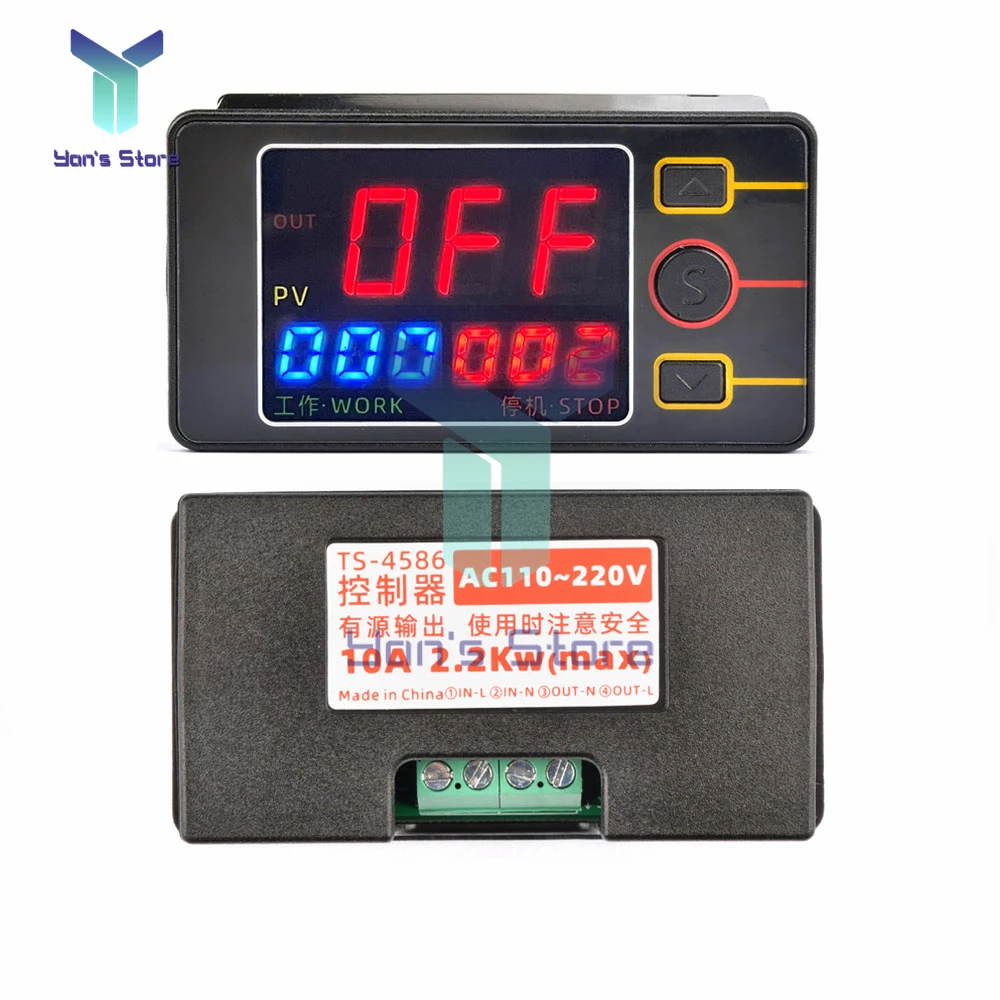 

DC12V 24V AC 110-220V Digital Time Delay Relay Timing Digital Tube Power-on Automatic Trigger Switch Control Modue Active output