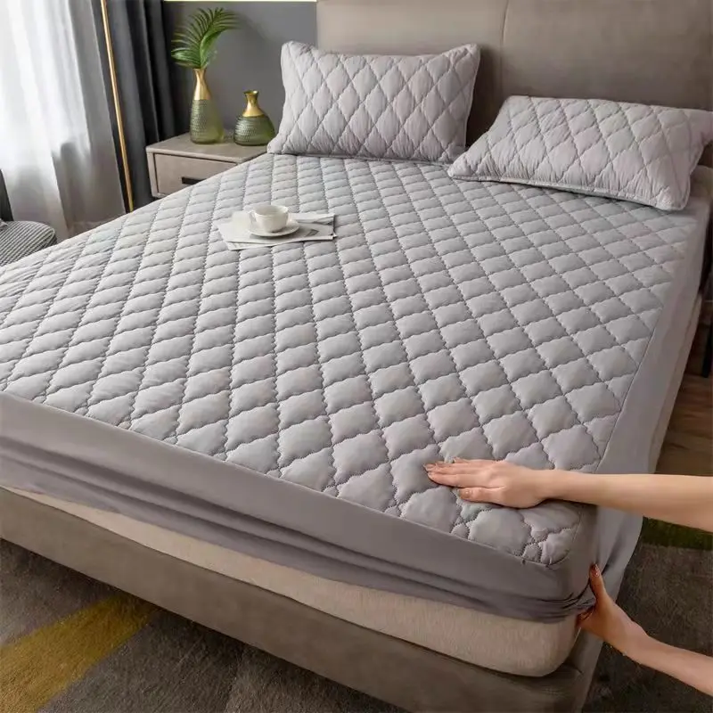 

Brand Waterproof Bed Sheet,Mattress Pad Protector Cover,Breathable Noiseless Quilting Process,Thicken Solid Color Modern Style