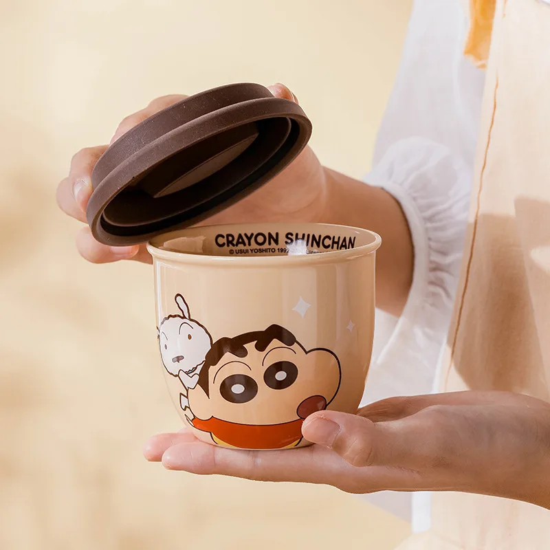 Новые кружки Shin-chan с карандашом и крышкой керамические кофейные чашки большой