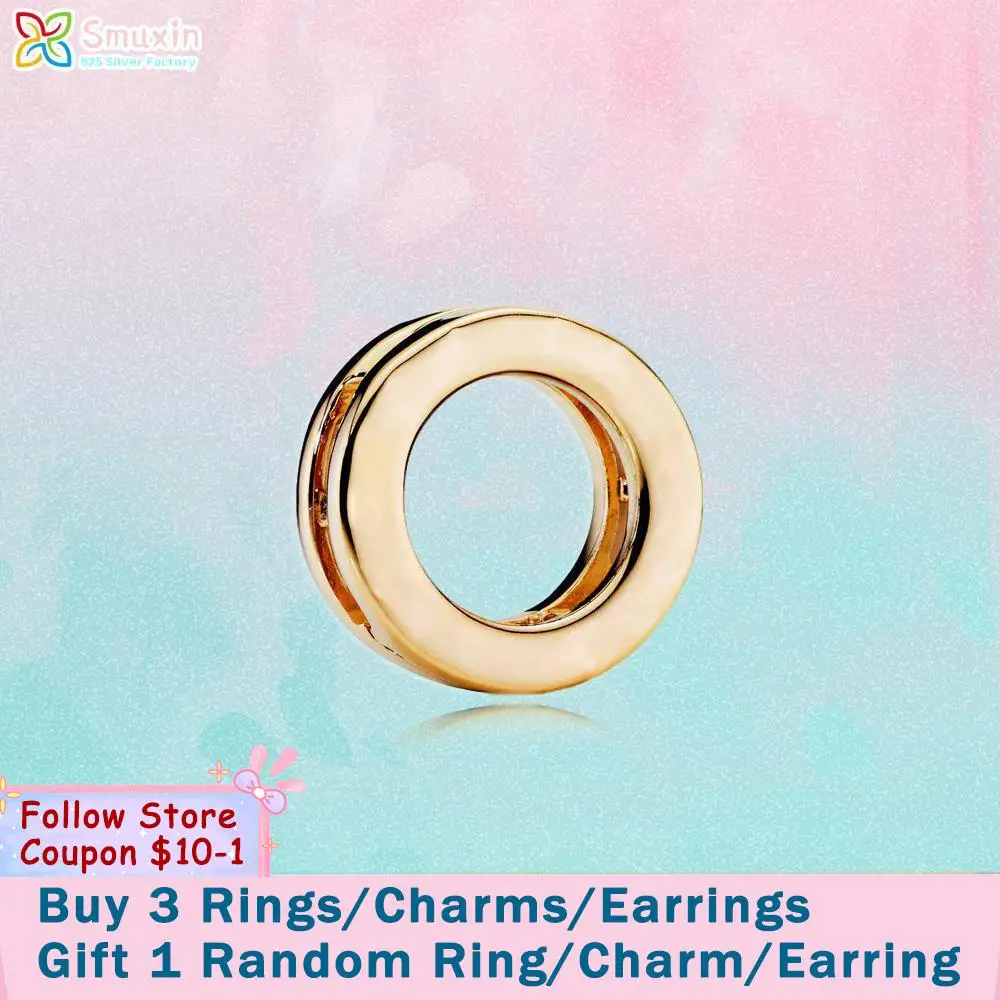 

Smuxin 925 Sterling Silver Bead Golden Circle Clip Charm fit Original Pandora Reflexion Bracelets for Women Jewelry Girl Gift