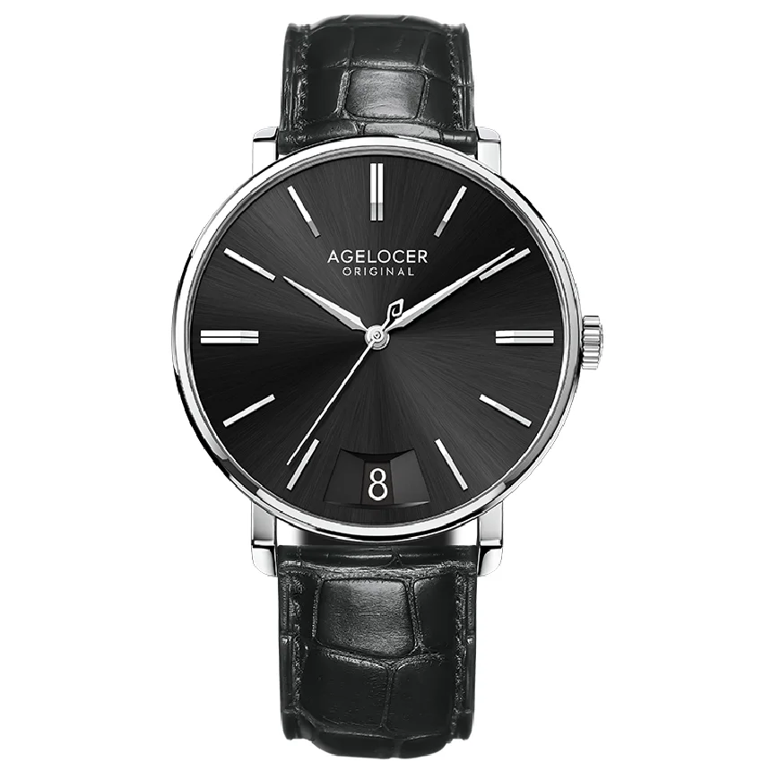 

AGELOCER Relogio Masculino Waterproof Watch Men Quartz 50ATM Men's Wrist Watches Sapphire Big Date Embossed Chapel Bridge