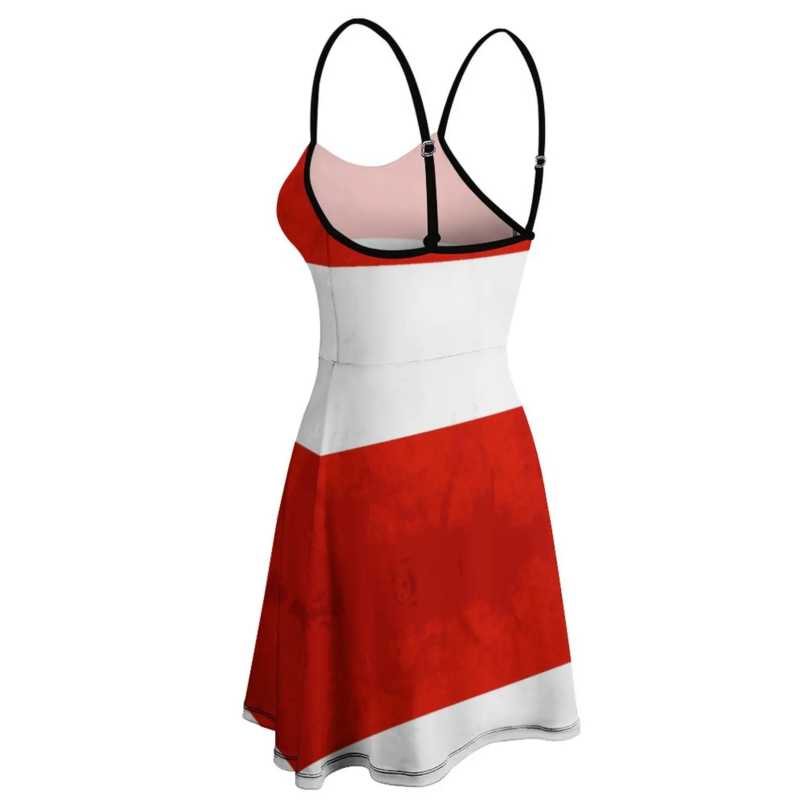 Экзотическое женское платье на бретельках с австрийским флагом и национальным