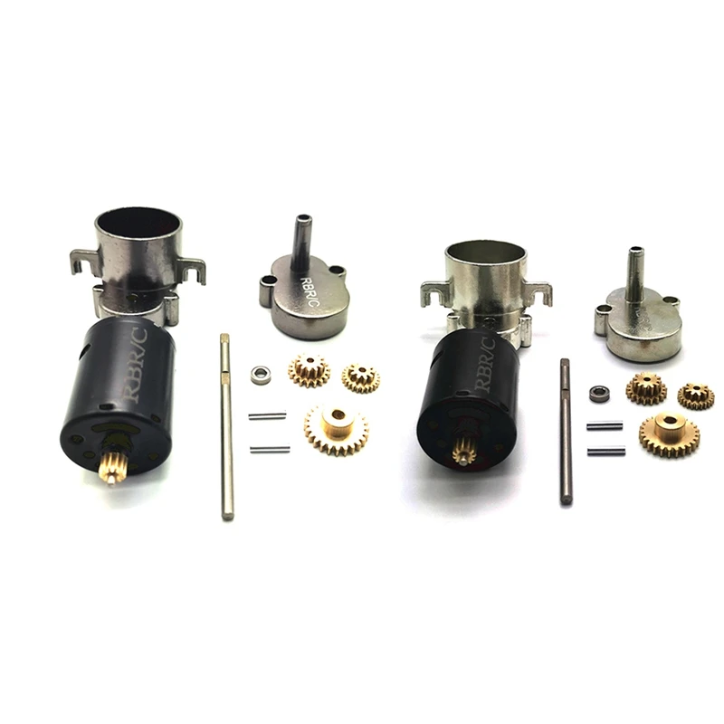 

2Set For WPL D12 1/10 RC Truck Car Upgrade Parts Transmission Gearbox Gear Box With Metal Gear Set,Silver & Titanium