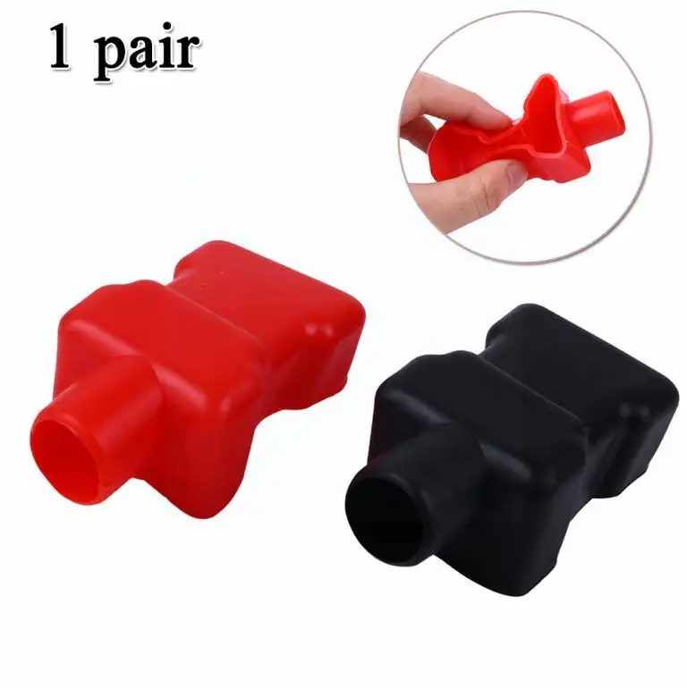 

2pcs Rubber Car Positive Battery Terminal Cover Insulating Battery Cover Boot Universal Terminal N1K5