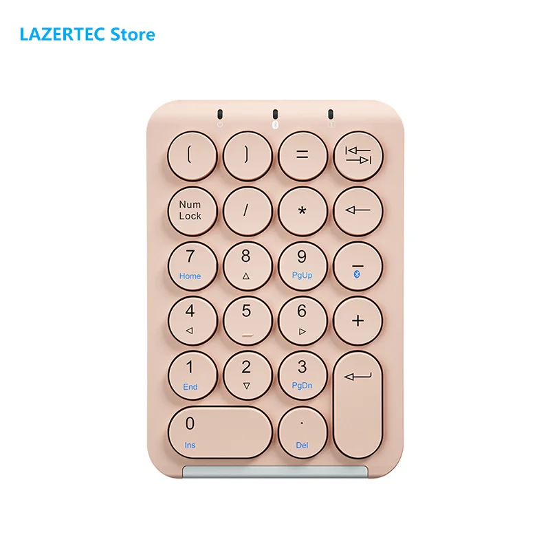 

22 Key Wireless Number Pad Rechargeable Bluetooth Numeric Keypad Round Keycaps Keyboard For Laptop iPad